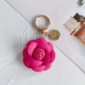 NWT Red Leather Camellia Bag or Key Charm